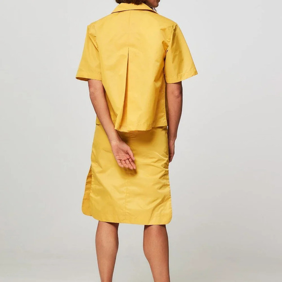 New Remain Birger Christensen Storm Shirt Jacket Yellow Size 8 - Picture 3 of 9